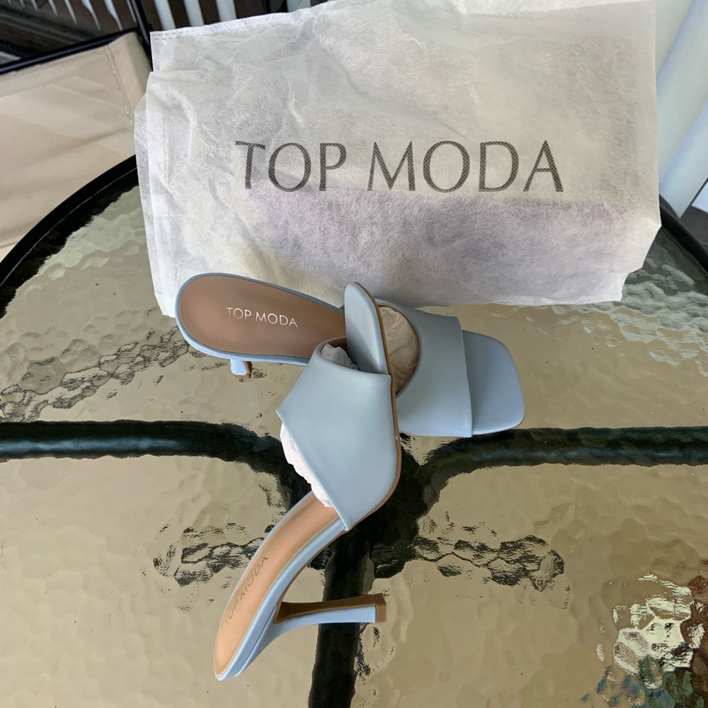 Women open toe slide Mid heel sandals